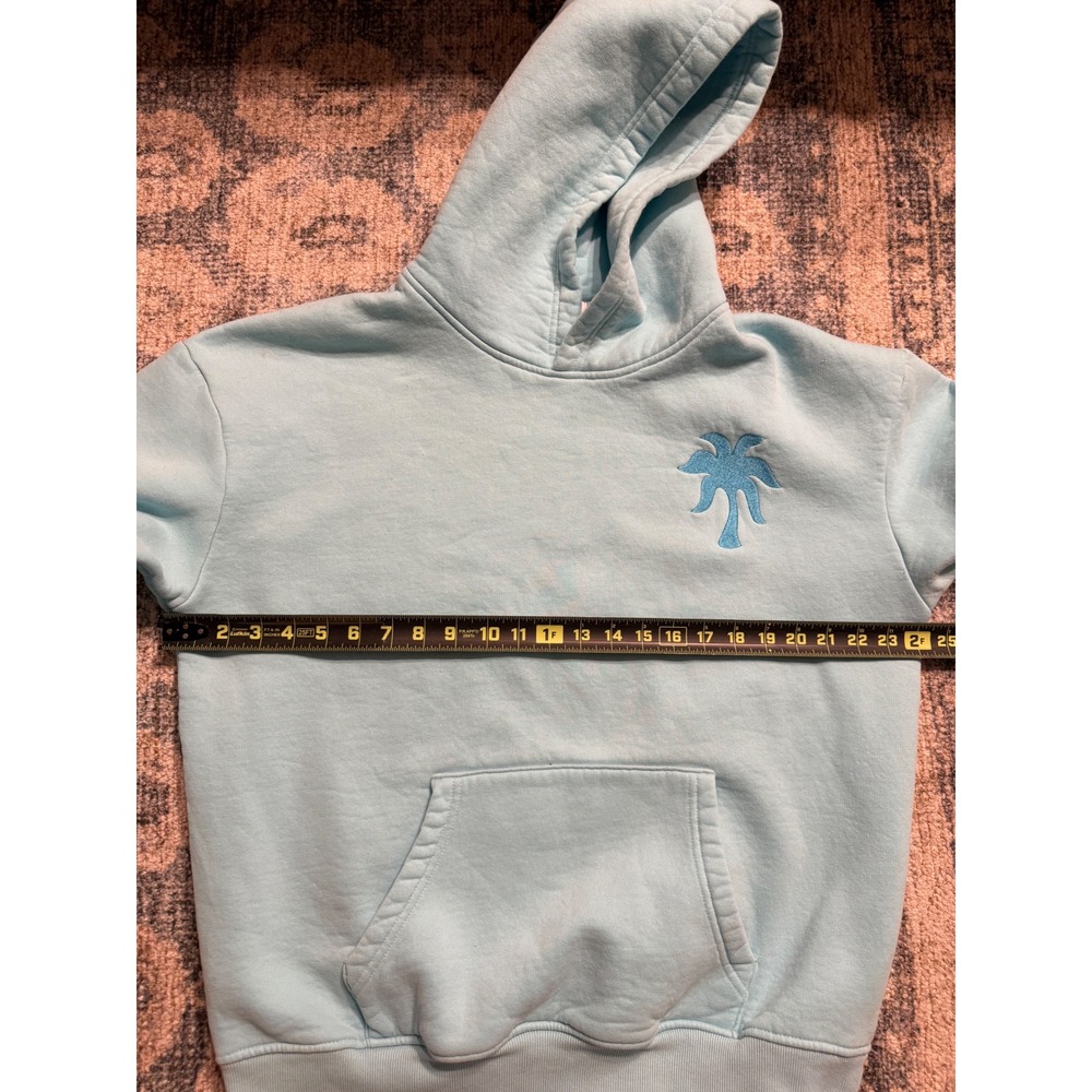 Pink Palm Puff "Everything Comes in Waves" Hoodie in Blue Size Large - Picture 7 of 8
